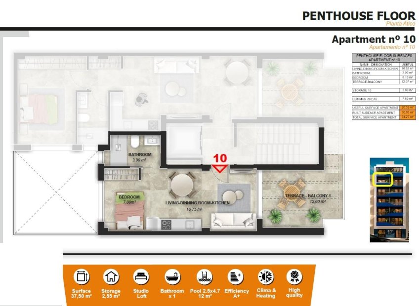 New Build - Penthouse -
Torrevieja - Playa del Acequión